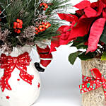 Jolly Santa Christmas Tree with Poinsettia