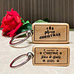 Personalised Engraved Xmas Wooden Key Chain