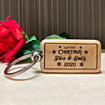 Personalised Engraved Xmas Wooden Key Chain