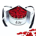 Red Roses in White Box