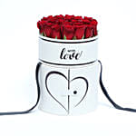 Red Roses in White Box