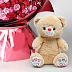 Teddy and 200 Roses Special Bouquet
