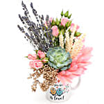 Lovely Floral Arrangement In Owl You Need Is Love Mug