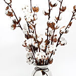 Lovely White Cotton Sticks In Designer Pot