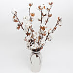 Lovely White Cotton Sticks In Designer Pot