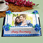 Anniversary Floral Photo Cake- Black Forest 1 Kg