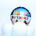 Happy Birthday Blue And White Balloon Bouquet
