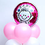 Its A Girl Pink And White Balloon Bouquet
