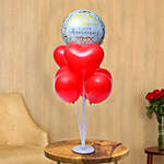 Happy Anniversary Red Heart Balloon Bouquet