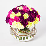 Beautiful Mixed Carnations Bowl Arrangement
