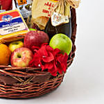 Cheese With Fruits n Juice in Basket