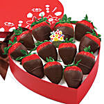 Chocolate Dipped Strawberries In Heart Box