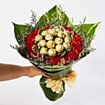 Delightful Carnations N Ferrero Rocher Bouquet