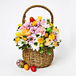 Exotic Flowers Basket Arrangement