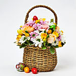 Exotic Flowers Basket Arrangement