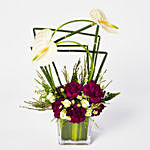 Exotic Mixed Flowers Vase Arrangement