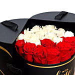 Floral Box of Red n White Roses
