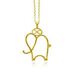 Gold Plated Brass Elephant Necklace