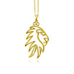 Gold Plated Brass Noble Lion Pendant Necklace