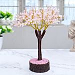 Light Pink Rose Quartz Stone Tree Showpiece