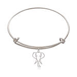 Silver Plated Brass African Elephant Bangle