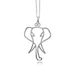 Silver Plated Brass African Elephant Necklace