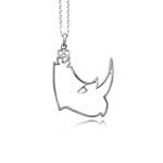 Silver Plated Brass Resilient Rhino Necklace