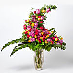 Heavenly Mixed Roses N Carnations Vase Arrangement
