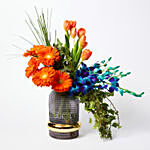 Vibrant Mixed Flowers Vase Arrangement
