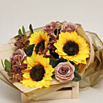 Delightful Artificial Mixed Flowers Bouquet