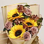 Delightful Artificial Mixed Flowers Bouquet