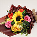 Vibrant Artificial Mixed Flowers Bouquet