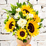 Sunflower Galore Bunch With Vase