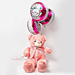 Teddy and Baby Girl Balloons Combo