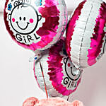 Teddy and Baby Girl Balloons Combo