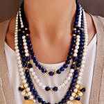Natural Stone Necklace Blue N White