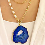 Natural Stone Necklace Blue