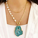 Natural Stone Necklace Green