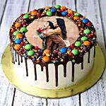 Chocolate Drip MNM Photo Cake For Anniversary Half Kg