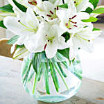 White Lilies in Glass Vase