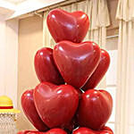 10 بالونات مطاطية حمراء على شكل قلب معبأة بالهيليوم