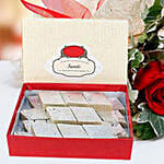 Red Roses Bouquet and Kaju Katli Combo