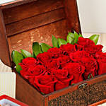 Red Roses Treasured Box With Kaju Roll