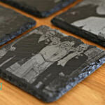 Engraved Photo Slate Coaster 4 Pieces