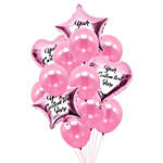 Heart n Star Shaped Customized Text Pink Balloons