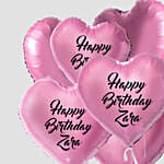 Lovely Heart Shaped Customized Text Pink Balloons