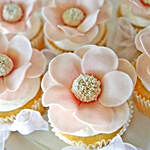 Beautiful Flower Designer Vanilla Cupcakes Set Of 6