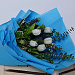 Beautifully Tied Serene White Tulips Bouquet