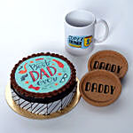 Best Dad Cake With Coasters and Mug