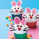 Cute Rabbit Designer Vanilla Cupcakes Set Of 6
